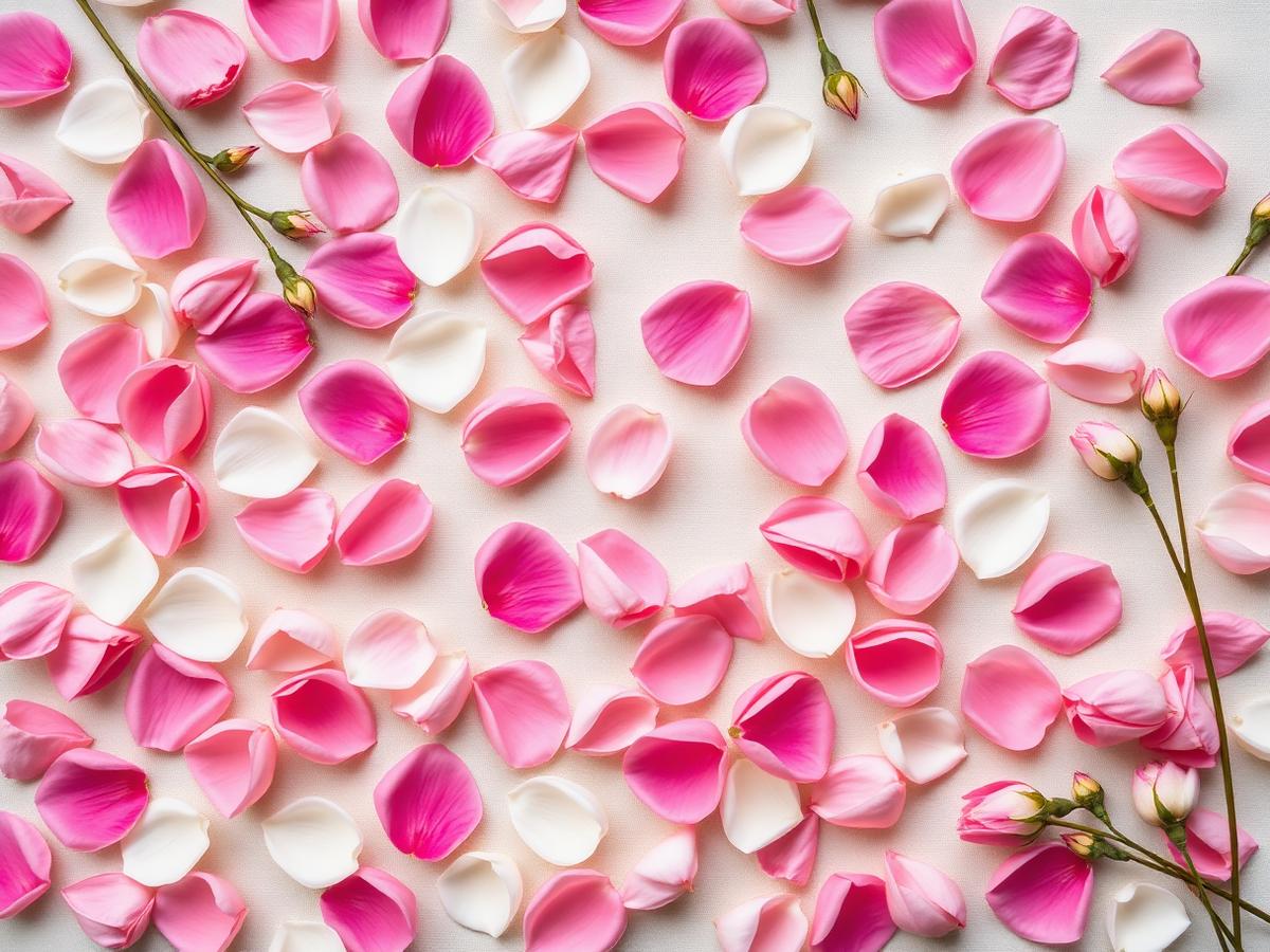 Pétalos rosa y crema